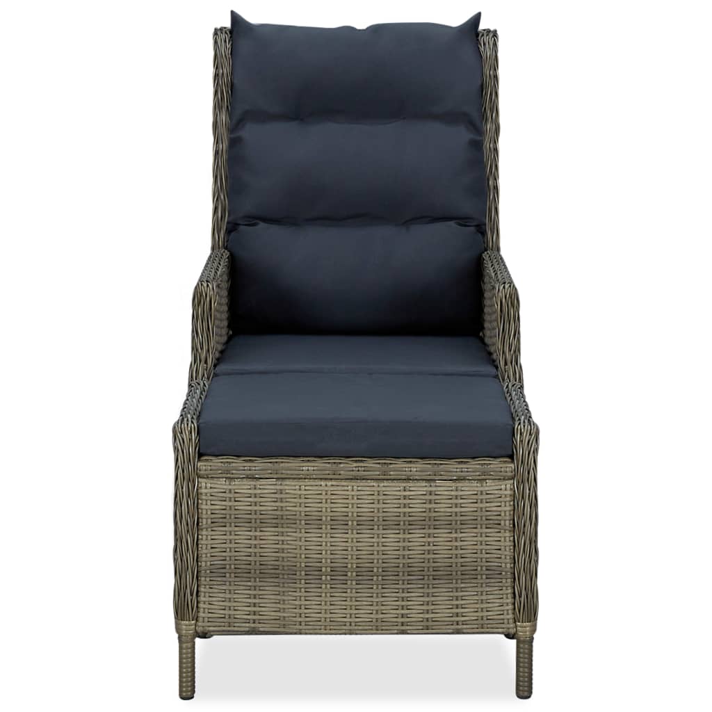 Tuinstoel verstelbaar met voetenbankje poly rattan bruin is nu te koop bij PeponiXL, paradijselijk wonen!