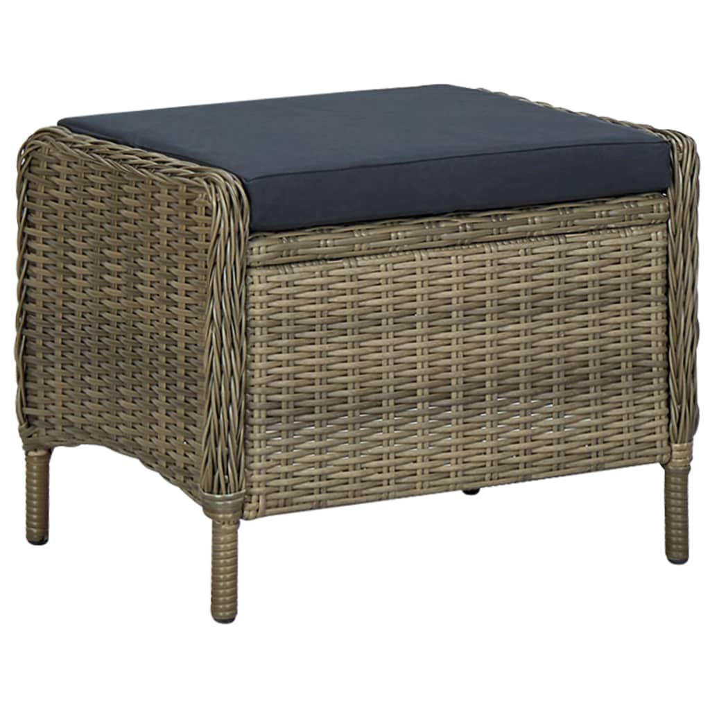 Tuinstoel verstelbaar met voetenbankje poly rattan bruin is nu te koop bij PeponiXL, paradijselijk wonen!