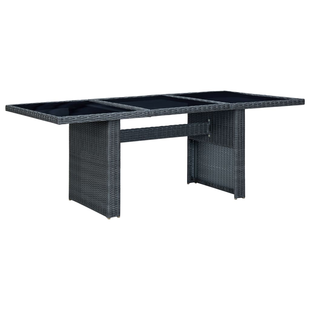 Tuintafel poly rattan en gehard glas donkergrijs is nu te koop bij PeponiXL, paradijselijk wonen!