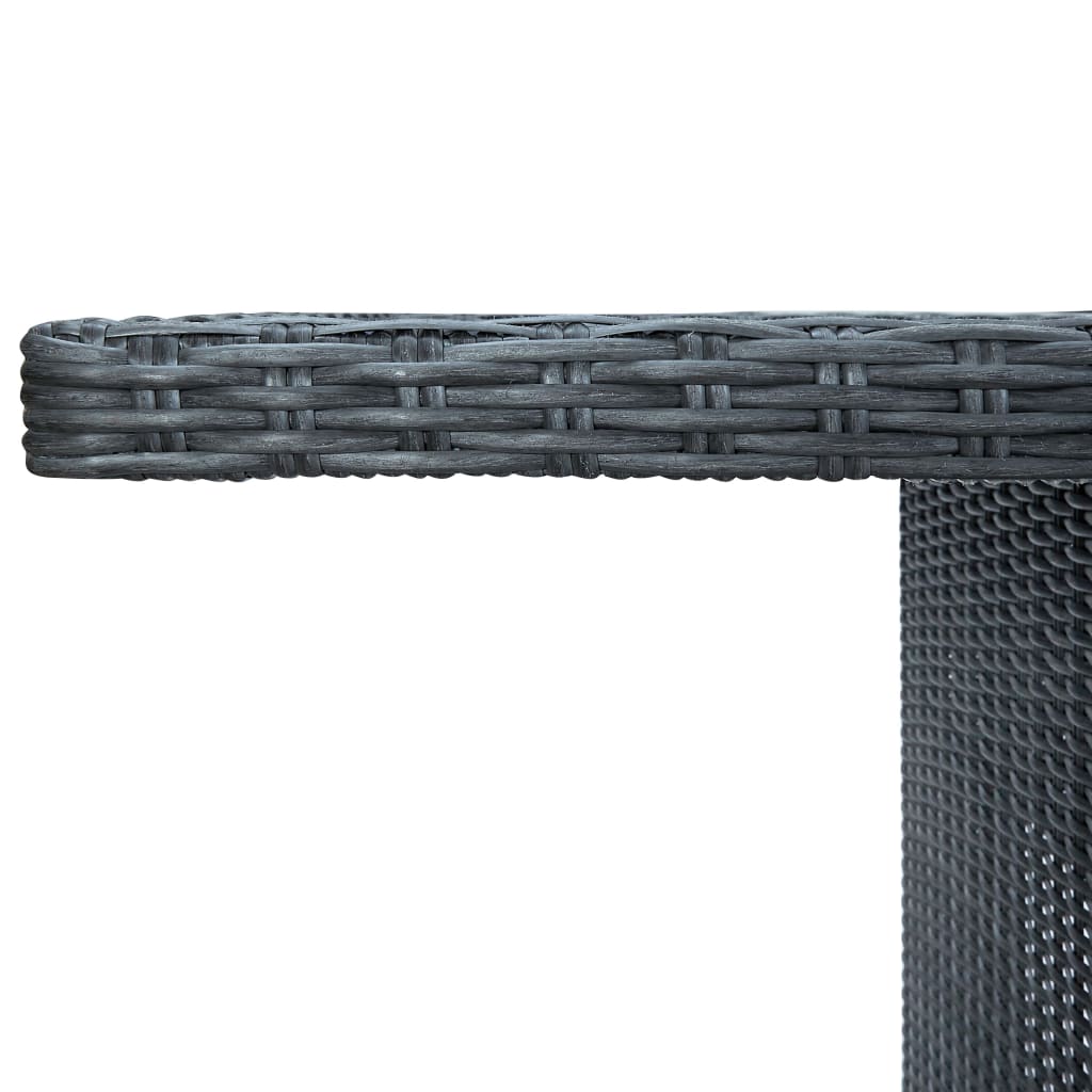 Tuintafel poly rattan en gehard glas donkergrijs is nu te koop bij PeponiXL, paradijselijk wonen!