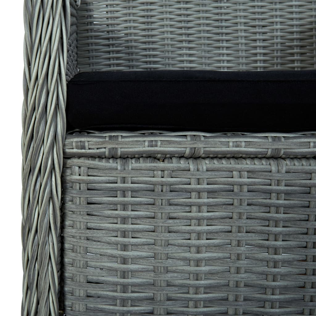 Tuinstoelen 2 st met kussens poly rattan lichtgrijs is nu te koop bij PeponiXL, paradijselijk wonen!