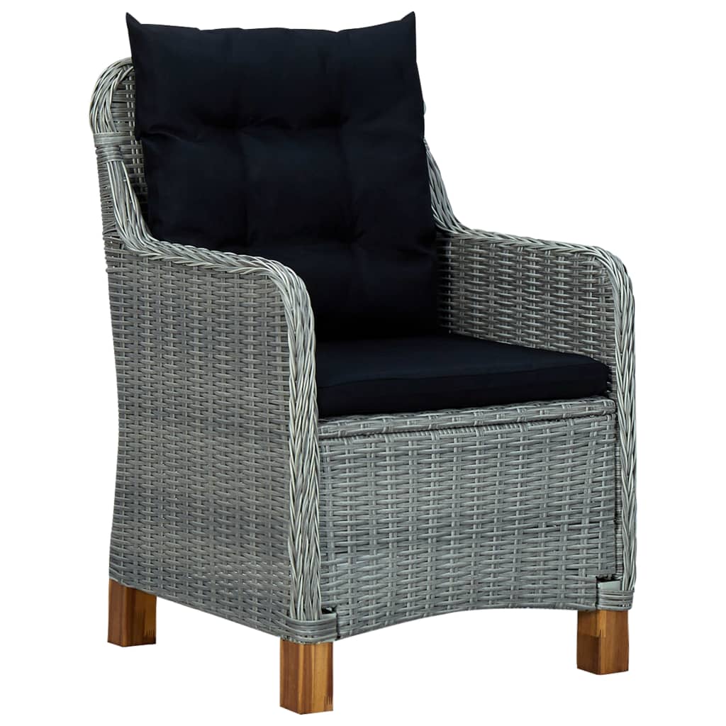 Tuinstoelen 2 st met kussens poly rattan lichtgrijs is nu te koop bij PeponiXL, paradijselijk wonen!