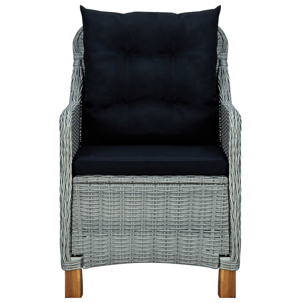 Tuinstoelen 2 st met kussens poly rattan lichtgrijs is nu te koop bij PeponiXL, paradijselijk wonen!