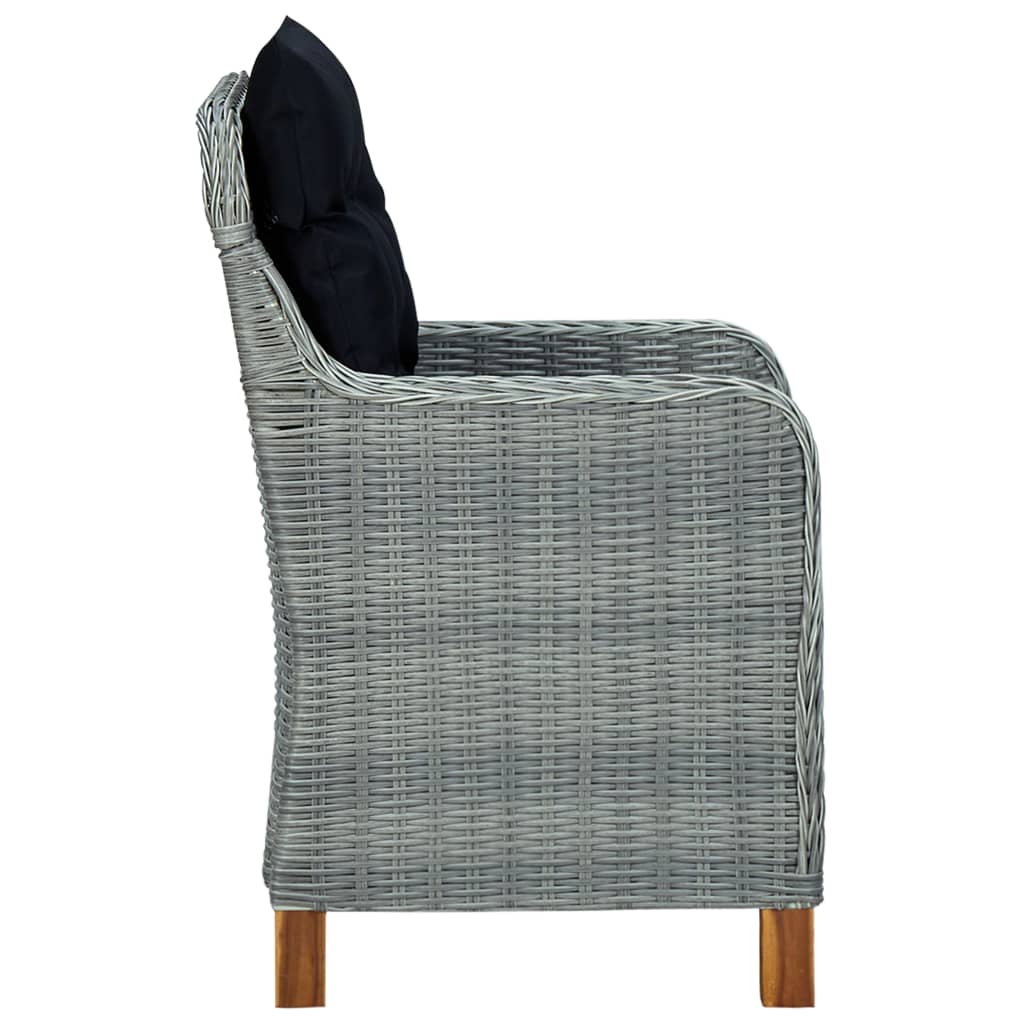 Tuinstoelen 2 st met kussens poly rattan lichtgrijs is nu te koop bij PeponiXL, paradijselijk wonen!