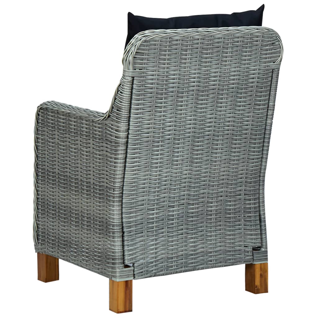 Tuinstoelen 2 st met kussens poly rattan lichtgrijs is nu te koop bij PeponiXL, paradijselijk wonen!