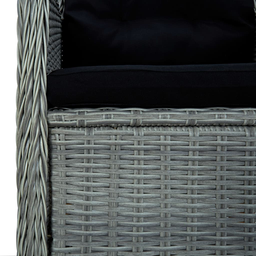Tuinstoelen 2 st met kussens poly rattan lichtgrijs is nu te koop bij PeponiXL, paradijselijk wonen!
