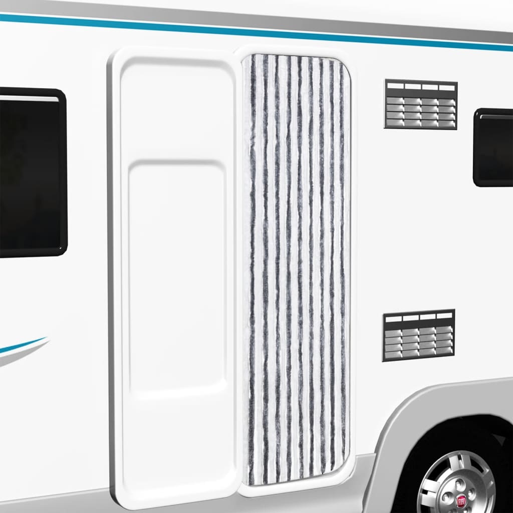 Vliegengordijn 56x200 cm chenille grijs en wit is nu te koop bij PeponiXL, paradijselijk wonen!