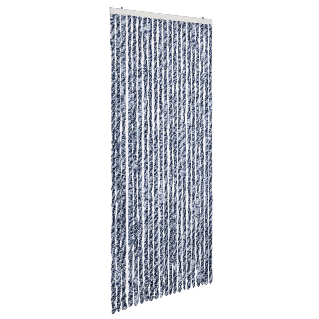 Vliegengordijn 90x200 cm chenille blauw en wit is nu te koop bij PeponiXL, paradijselijk wonen!