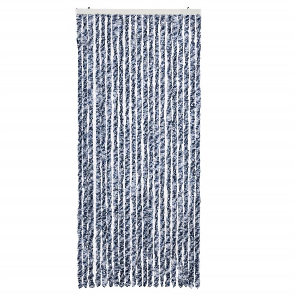 Vliegengordijn 90x200 cm chenille blauw en wit is nu te koop bij PeponiXL, paradijselijk wonen!