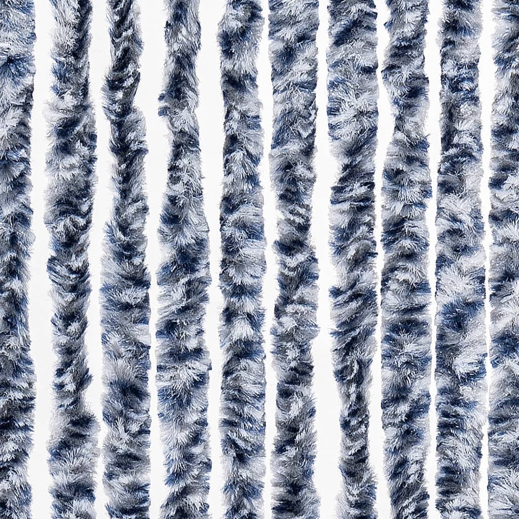 Vliegengordijn 90x200 cm chenille blauw en wit is nu te koop bij PeponiXL, paradijselijk wonen!