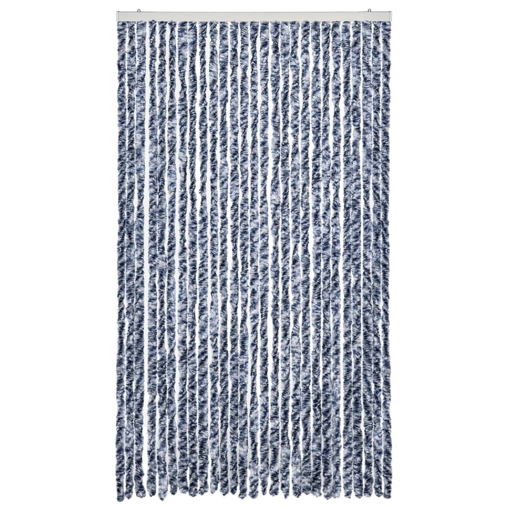 Vliegengordijn 118x220 cm chenille blauw en wit is nu te koop bij PeponiXL, paradijselijk wonen!