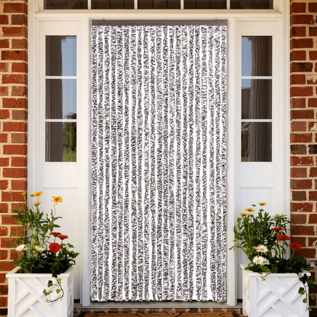 Vliegengordijn 90x200 cm chenille bruin en beige is nu te koop bij PeponiXL, paradijselijk wonen!