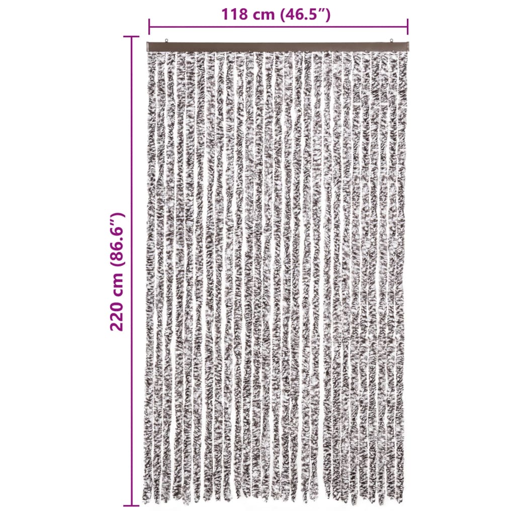 Vliegengordijn 118x220 cm chenille bruin en beige is nu te koop bij PeponiXL, paradijselijk wonen!