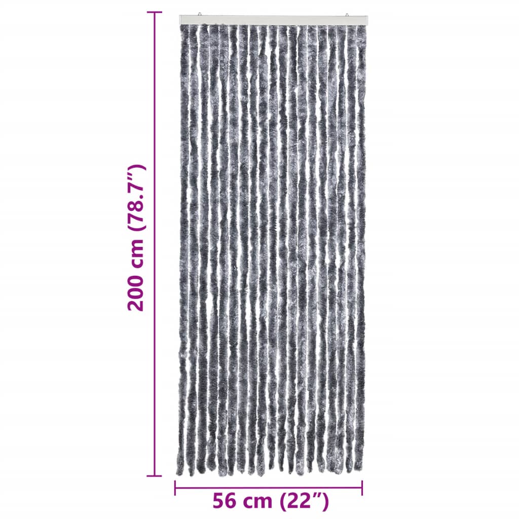 Vliegengordijn 56x200 cm chenille zilverkleurig is nu te koop bij PeponiXL, paradijselijk wonen!