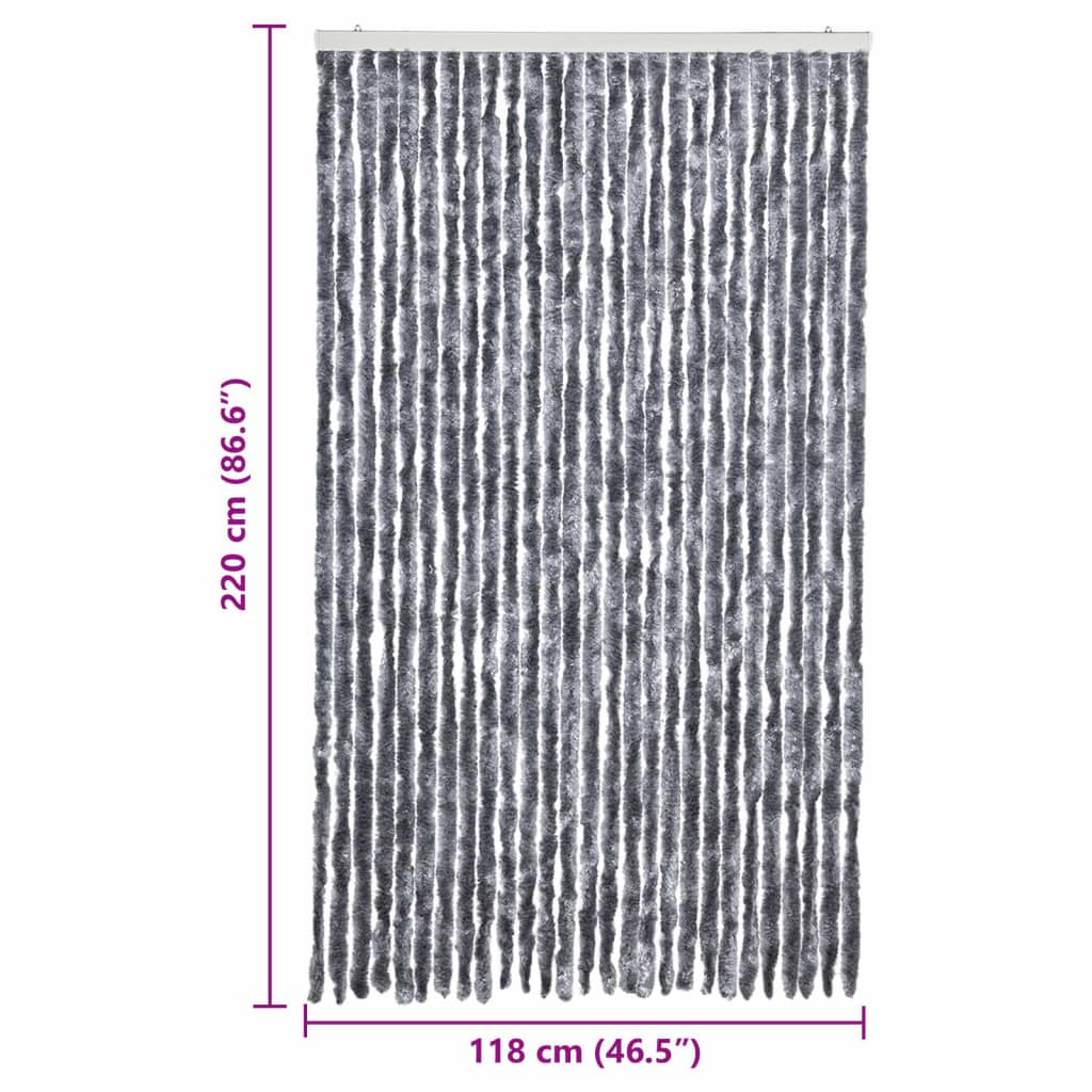 Vliegengordijn 118x220 cm chenille zilverkleurig is nu te koop bij PeponiXL, paradijselijk wonen!