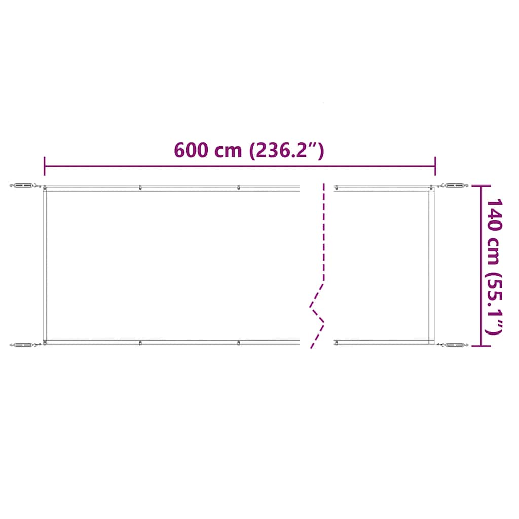 Luifel verticaal 140x600 cm oxford stof antracietkleurig is nu te koop bij PeponiXL, paradijselijk wonen!