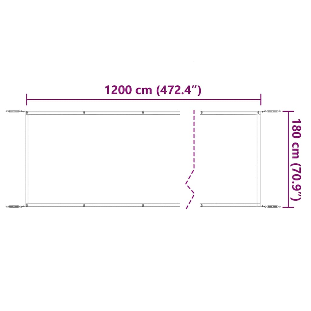 Luifel verticaal 180x1200 cm oxford stof blauw is nu te koop bij PeponiXL, paradijselijk wonen!