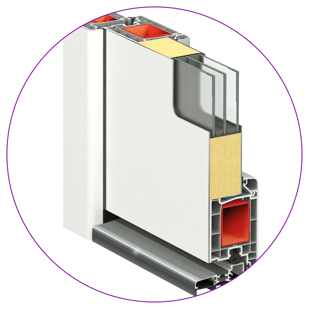 Voordeur 100x200 cm aluminium en PVC wit is nu te koop bij PeponiXL, paradijselijk wonen!