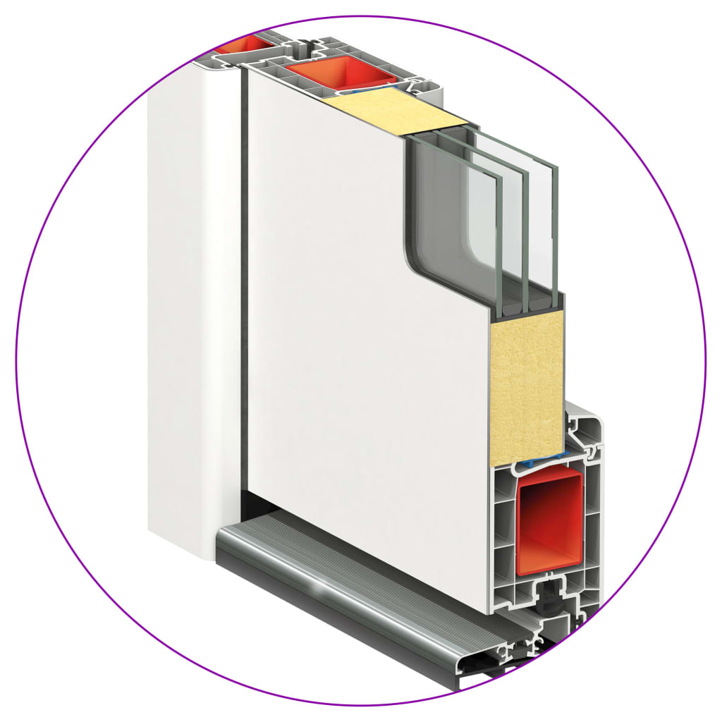 Voordeur 100x200 cm aluminium en PVC wit is nu te koop bij PeponiXL, paradijselijk wonen!