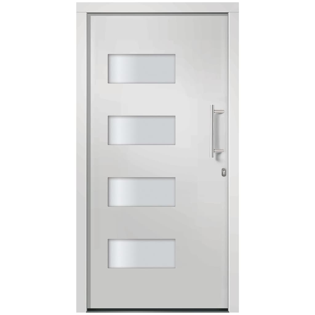 Voordeur 100x210 cm aluminium en PVC wit is nu te koop bij PeponiXL, paradijselijk wonen!