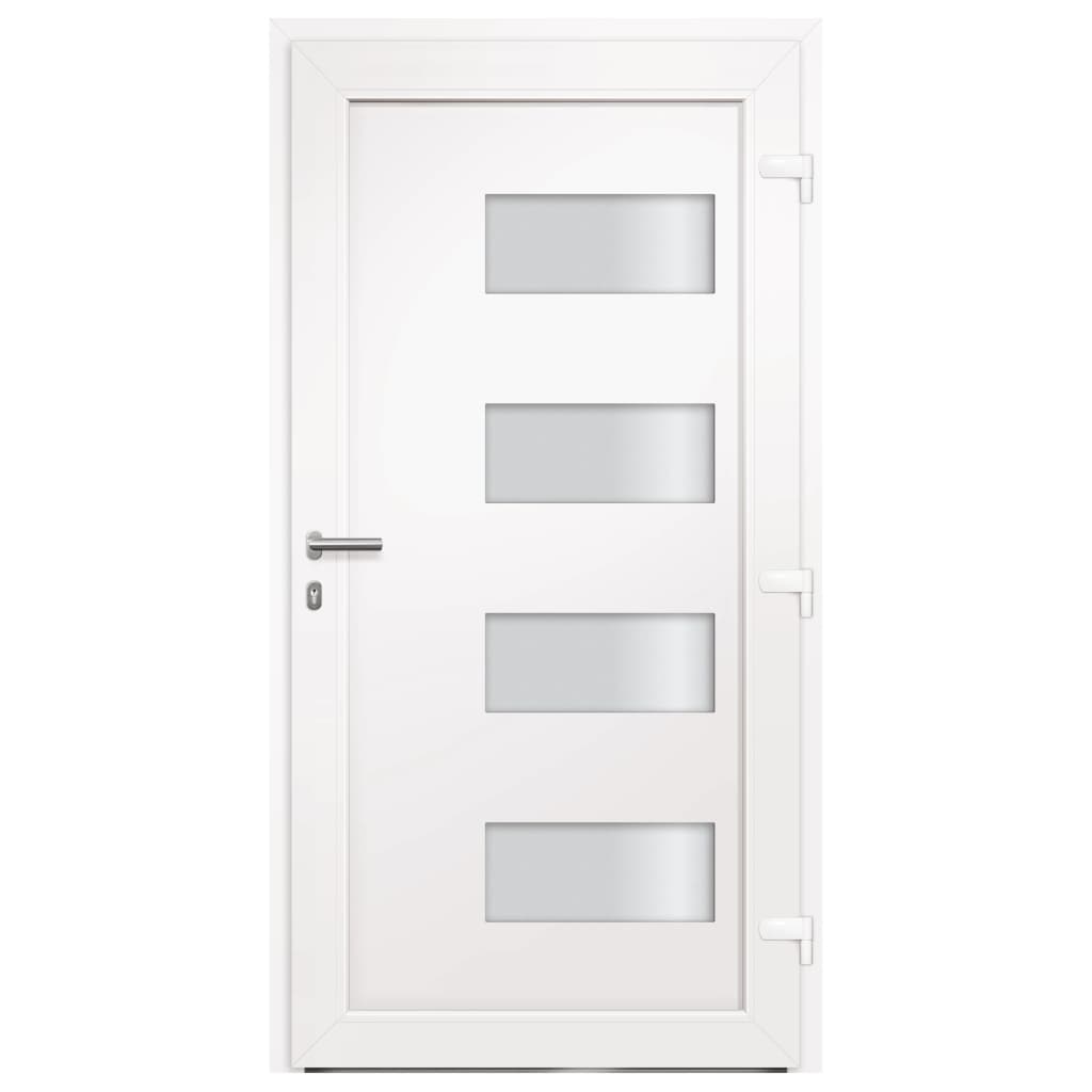 Voordeur 100x210 cm aluminium en PVC wit is nu te koop bij PeponiXL, paradijselijk wonen!