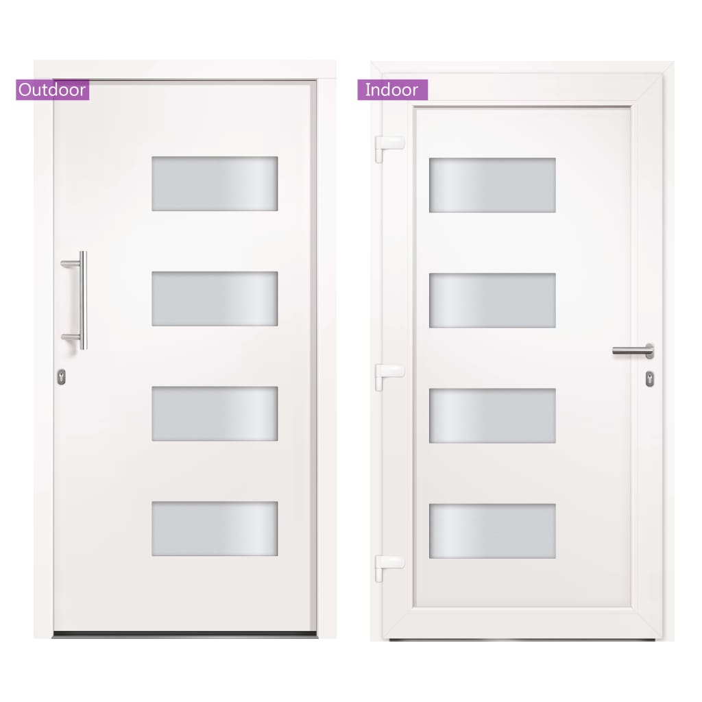 Voordeur 100x200 cm aluminium en PVC wit is nu te koop bij PeponiXL, paradijselijk wonen!