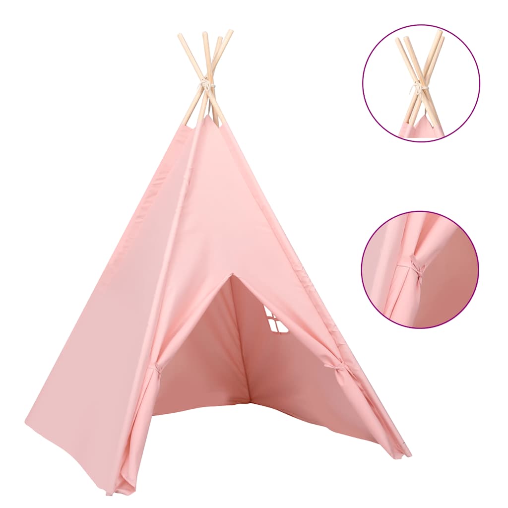 Kindertipitent met tas 120x120x150 cm peachskin roze is nu te koop bij PeponiXL, paradijselijk wonen!