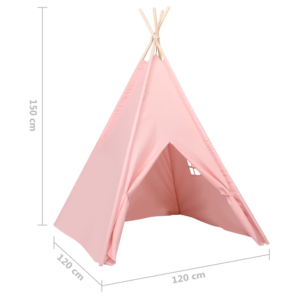 Kindertipitent met tas 120x120x150 cm peachskin roze is nu te koop bij PeponiXL, paradijselijk wonen!
