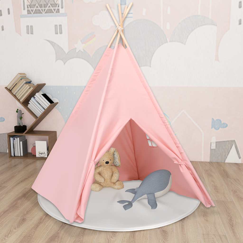 Kindertipitent met tas 120x120x150 cm peachskin roze is nu te koop bij PeponiXL, paradijselijk wonen!