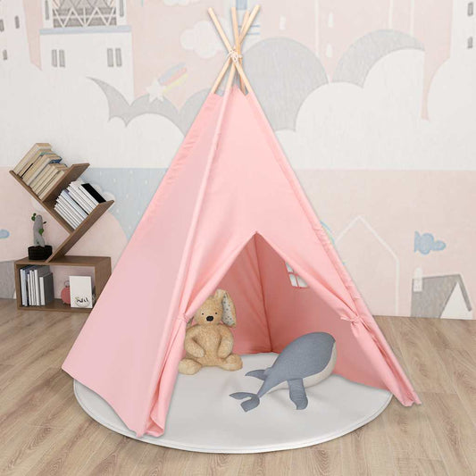 Kindertipitent met tas 120x120x150 cm peachskin roze is nu te koop bij PeponiXL, paradijselijk wonen!