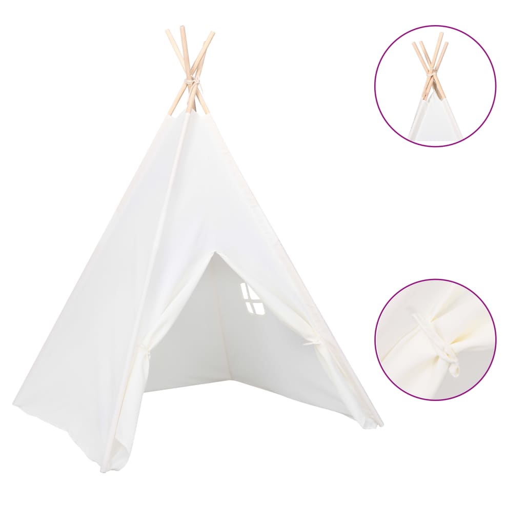 Kindertipitent met tas 120x120x150 cm peachskin wit is nu te koop bij PeponiXL, paradijselijk wonen!
