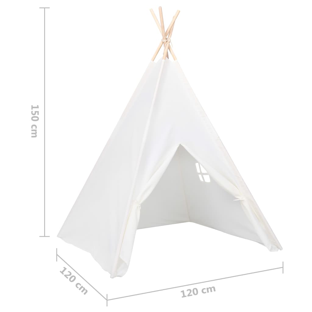 Kindertipitent met tas 120x120x150 cm peachskin wit is nu te koop bij PeponiXL, paradijselijk wonen!