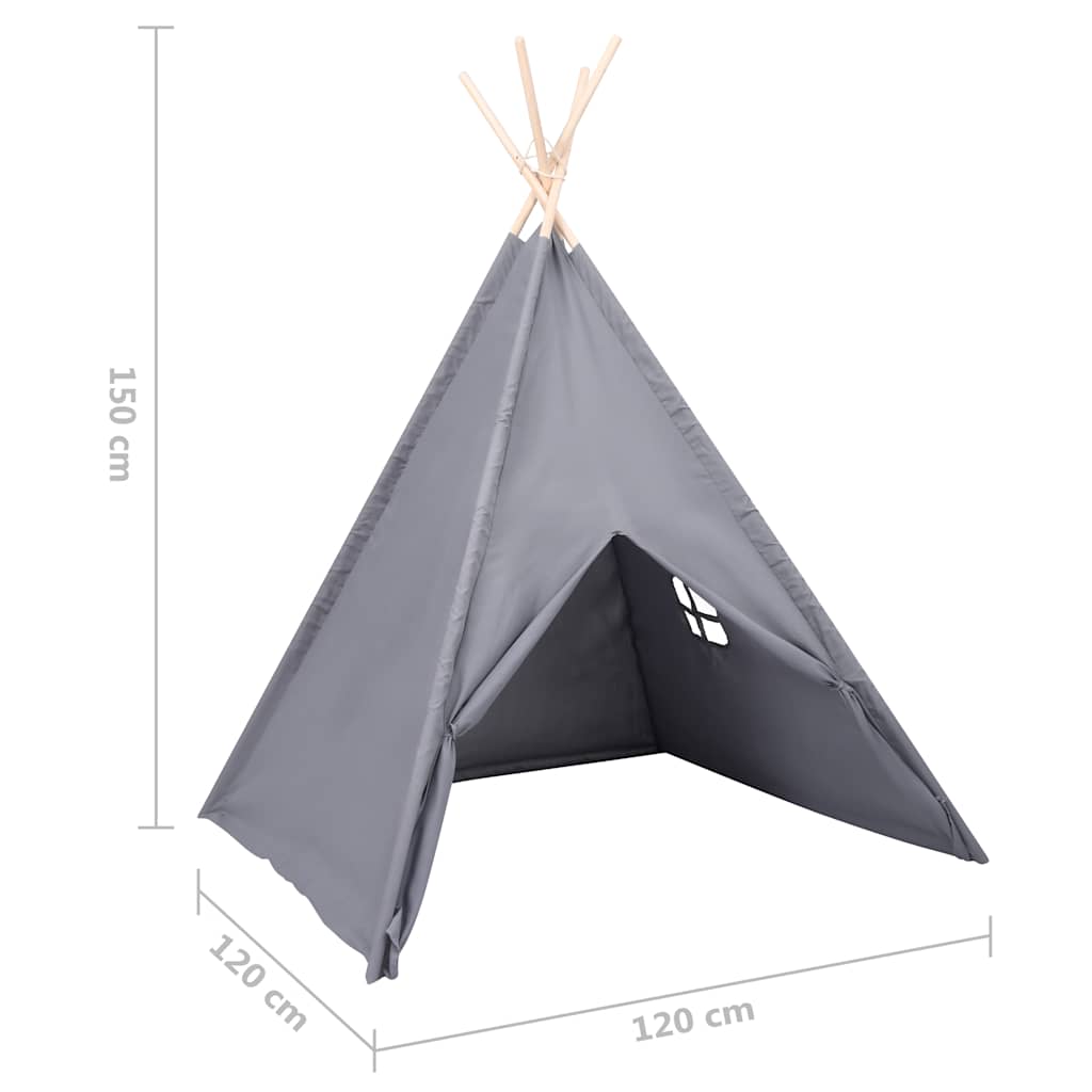 Kindertipitent met tas 120x120x150 cm peachskin grijs is nu te koop bij PeponiXL, paradijselijk wonen!