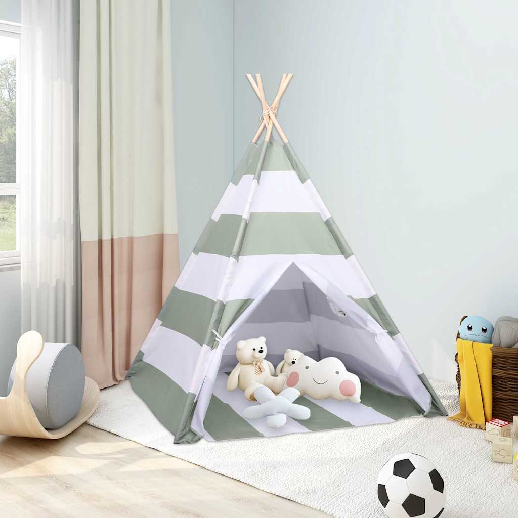Kindertent Grijs en Wit 120 x 120 x 150 cm Massief grenenhout is nu te koop bij PeponiXL, paradijselijk wonen!