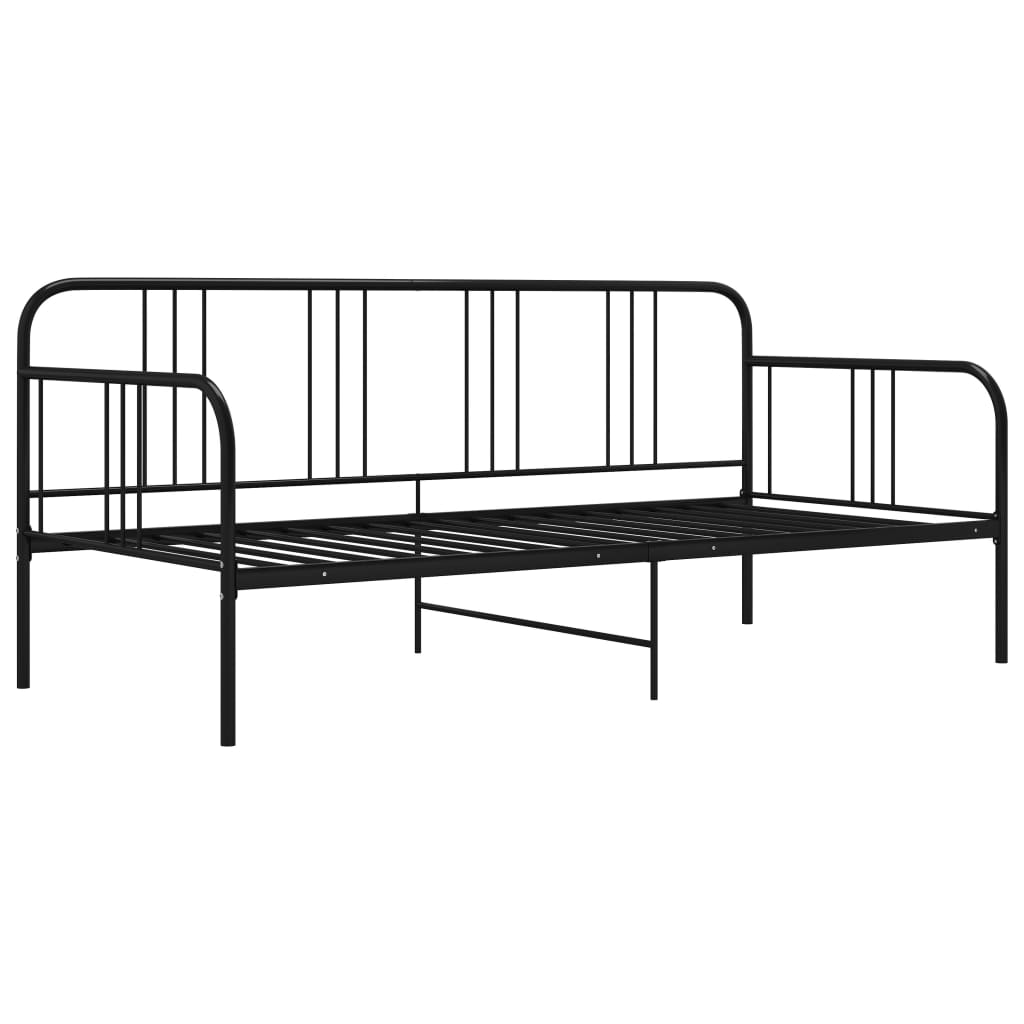 Slaapbank metaal zwart 90x200 cm is nu te koop bij PeponiXL, paradijselijk wonen!