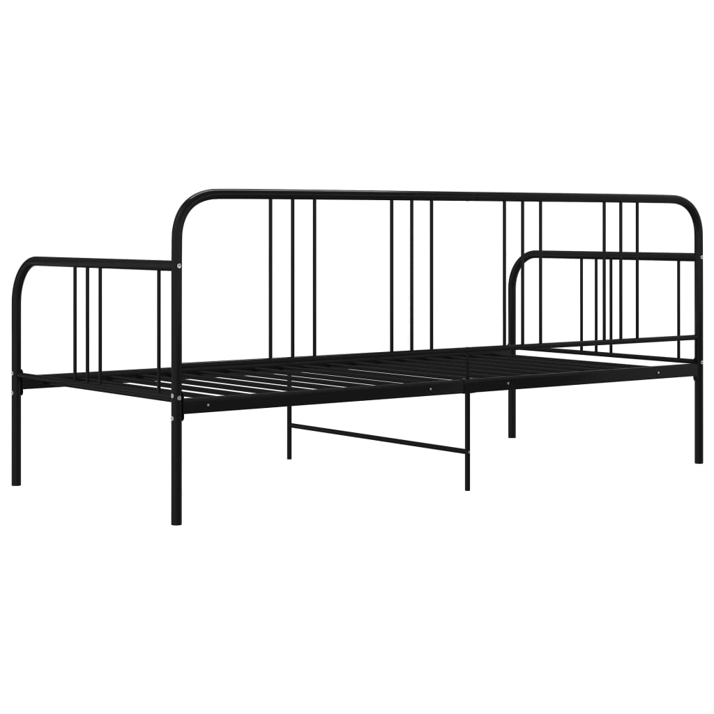 Slaapbank metaal zwart 90x200 cm is nu te koop bij PeponiXL, paradijselijk wonen!