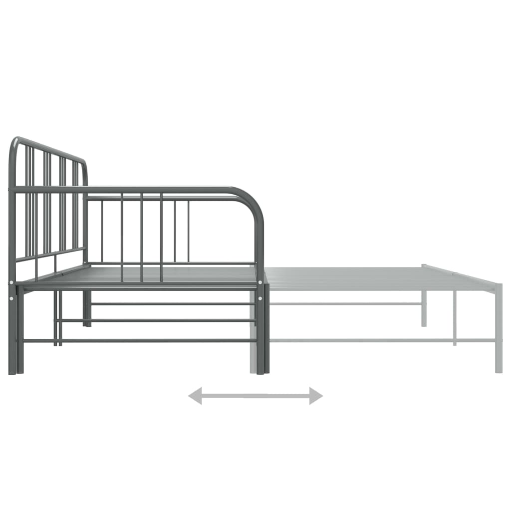 Slaapbankframe uittrekbaar metaal grijs 90x200 cm is nu te koop bij PeponiXL, paradijselijk wonen!