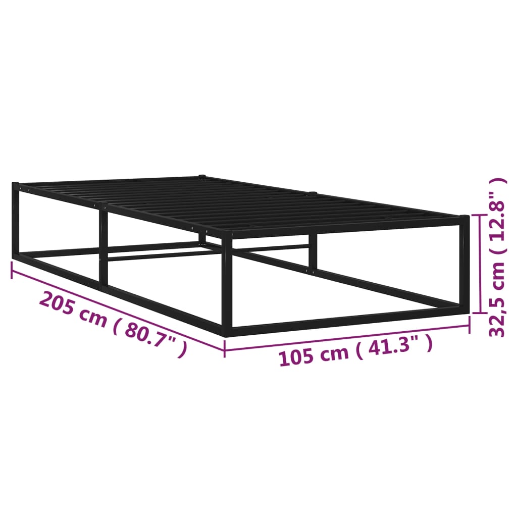 Bedframe metaal zwart 100x200 cm is nu te koop bij PeponiXL, paradijselijk wonen!