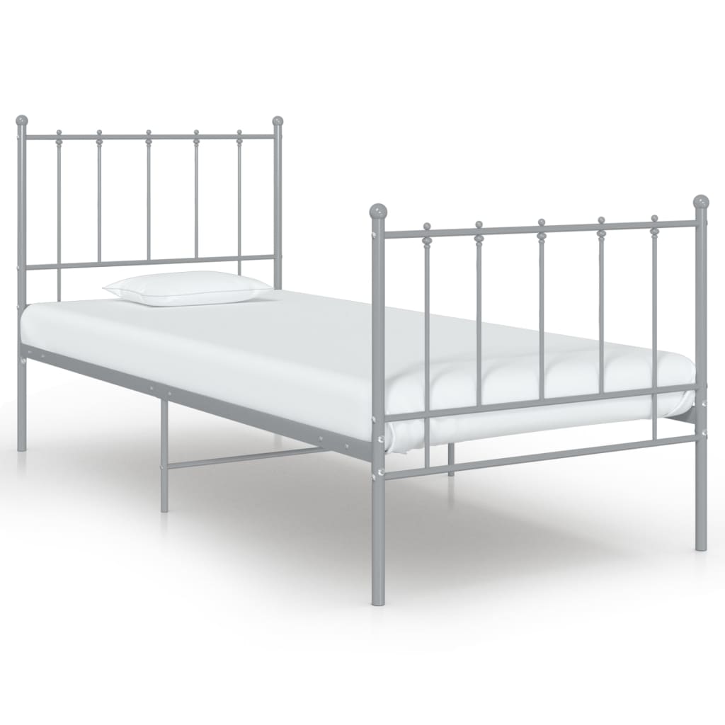 Bedframe metaal grijs 100x200 cm is nu te koop bij PeponiXL, paradijselijk wonen!