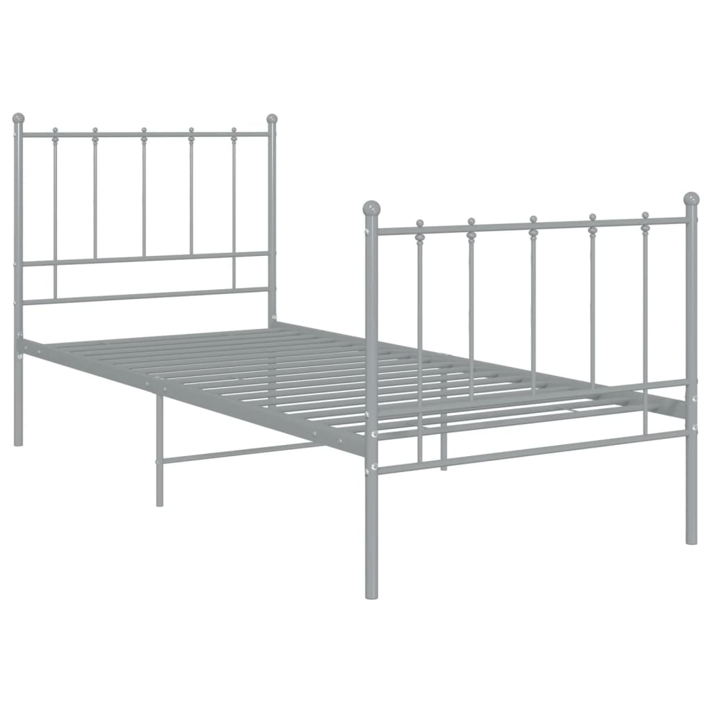 Bedframe metaal grijs 100x200 cm is nu te koop bij PeponiXL, paradijselijk wonen!
