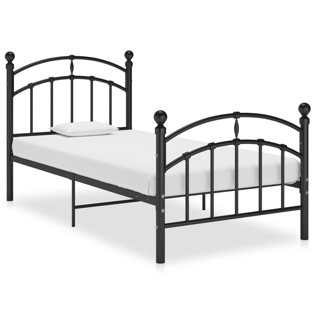 Bedframe metaal zwart 100x200 cm is nu te koop bij PeponiXL, paradijselijk wonen!