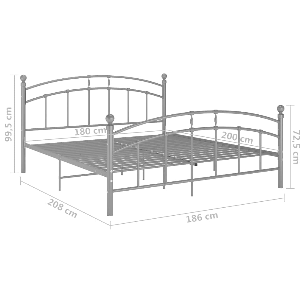 Bedframe metaal grijs 180x200 cm is nu te koop bij PeponiXL, paradijselijk wonen!