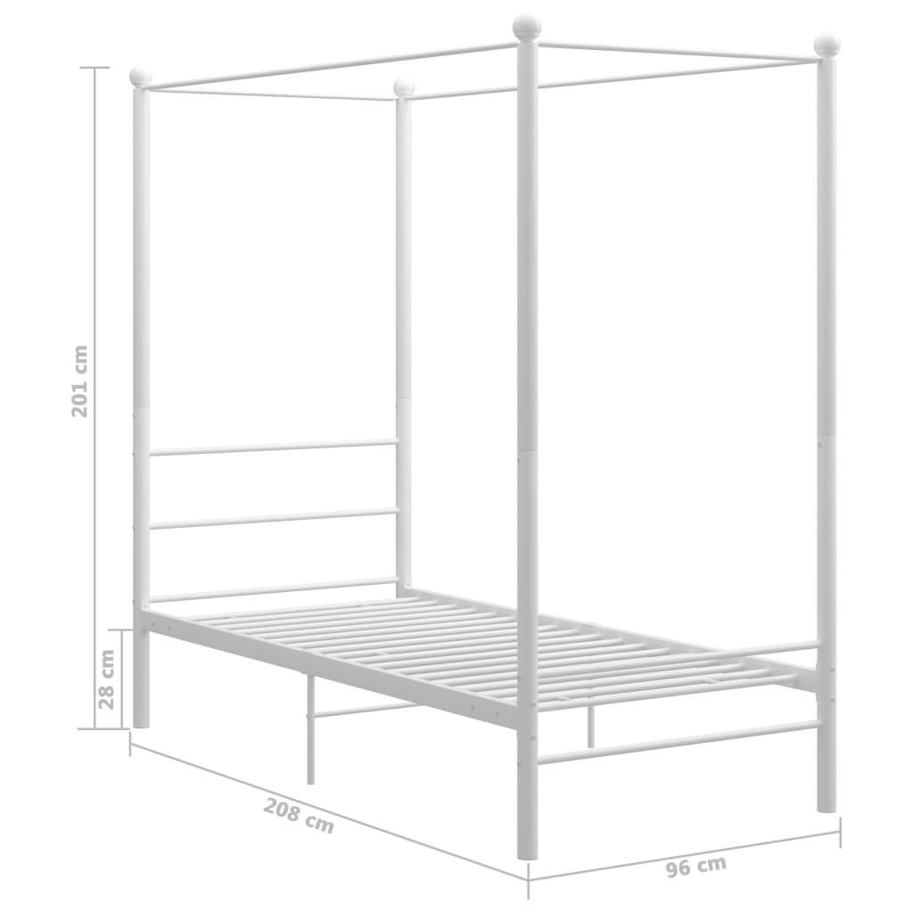 Hemelbedframe metaal wit 90x200 cm is nu te koop bij PeponiXL, paradijselijk wonen!
