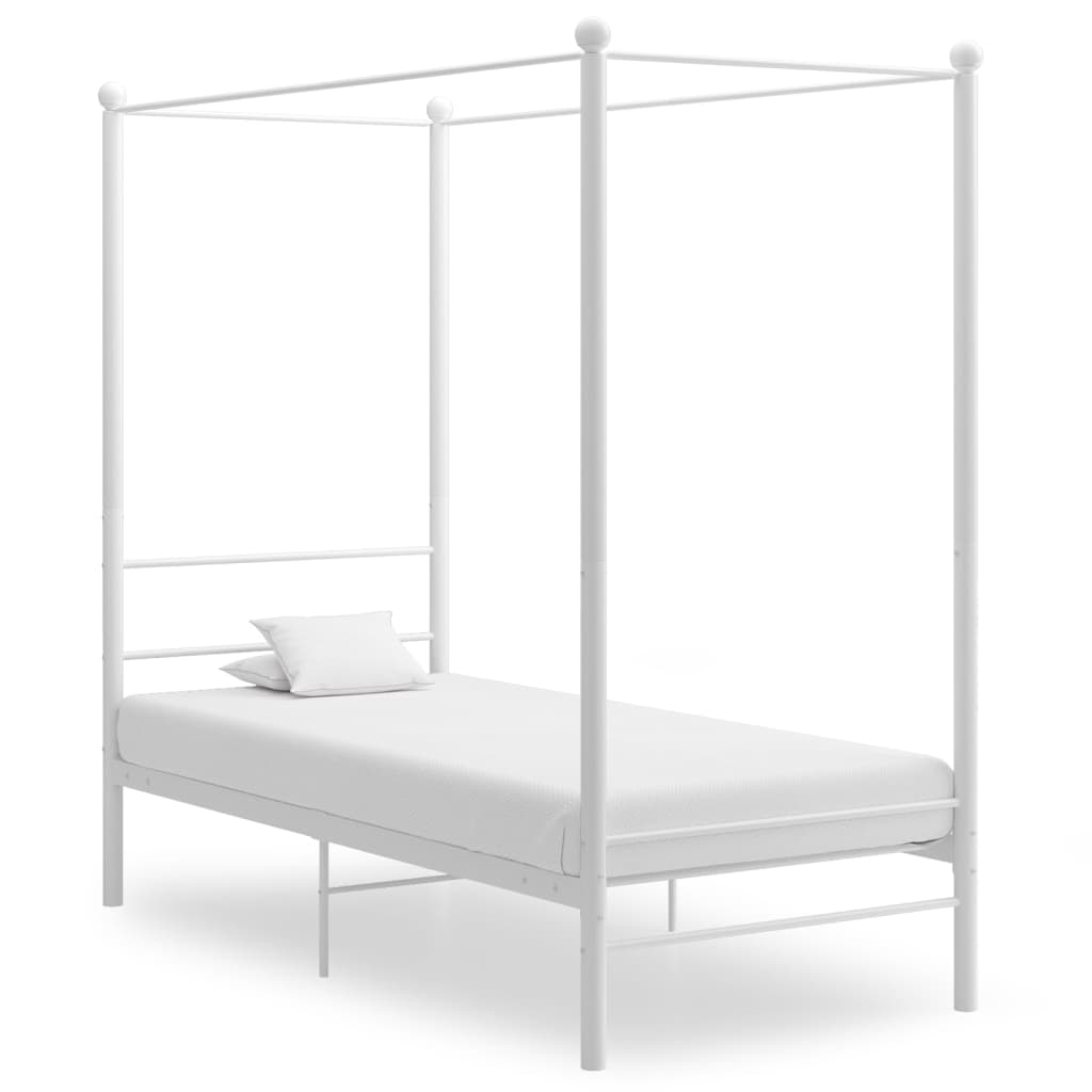 Hemelbedframe metaal wit 100x200 cm is nu te koop bij PeponiXL, paradijselijk wonen!