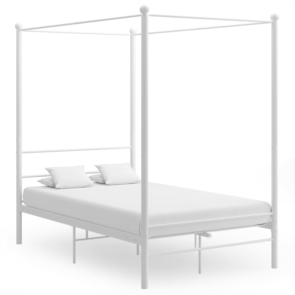 Hemelbedframe metaal wit 140x200 cm is nu te koop bij PeponiXL, paradijselijk wonen!