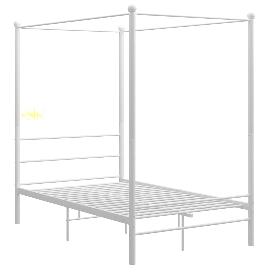 Hemelbedframe metaal wit 140x200 cm is nu te koop bij PeponiXL, paradijselijk wonen!
