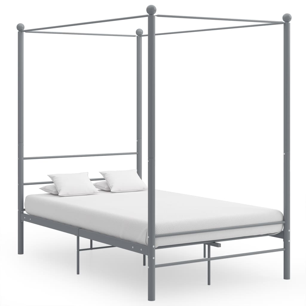 Hemelbedframe metaal grijs 140x200 cm is nu te koop bij PeponiXL, paradijselijk wonen!