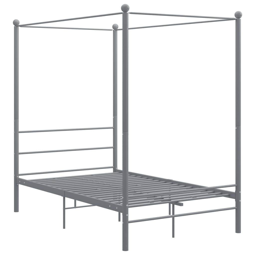 Hemelbedframe metaal grijs 140x200 cm is nu te koop bij PeponiXL, paradijselijk wonen!