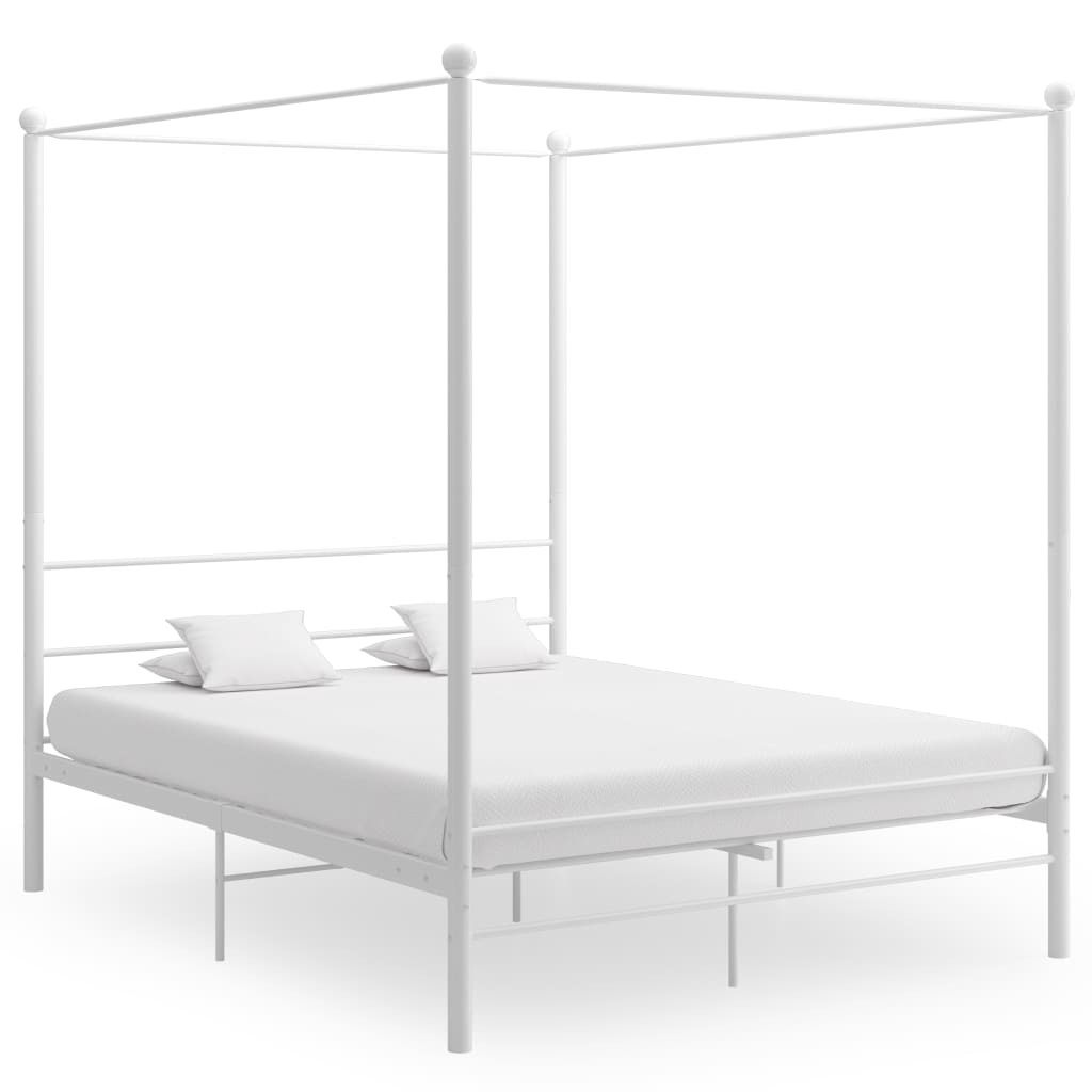 Hemelbedframe metaal wit 160x200 cm is nu te koop bij PeponiXL, paradijselijk wonen!