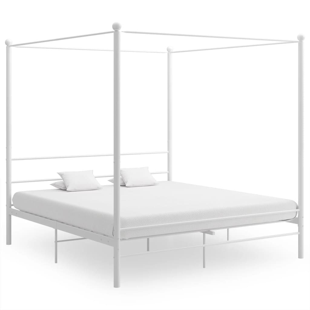 Hemelbedframe metaal wit 200x200 cm is nu te koop bij PeponiXL, paradijselijk wonen!